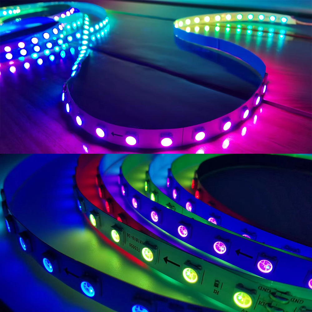 DC24V WS2811 Adresovatelná RGB LED pásková světla – SMD5050 360LED 16.4Ft DC24V WS2811 Adresovatelná RGB LED pásková světla – SMD5050 360LED 16.4Ft