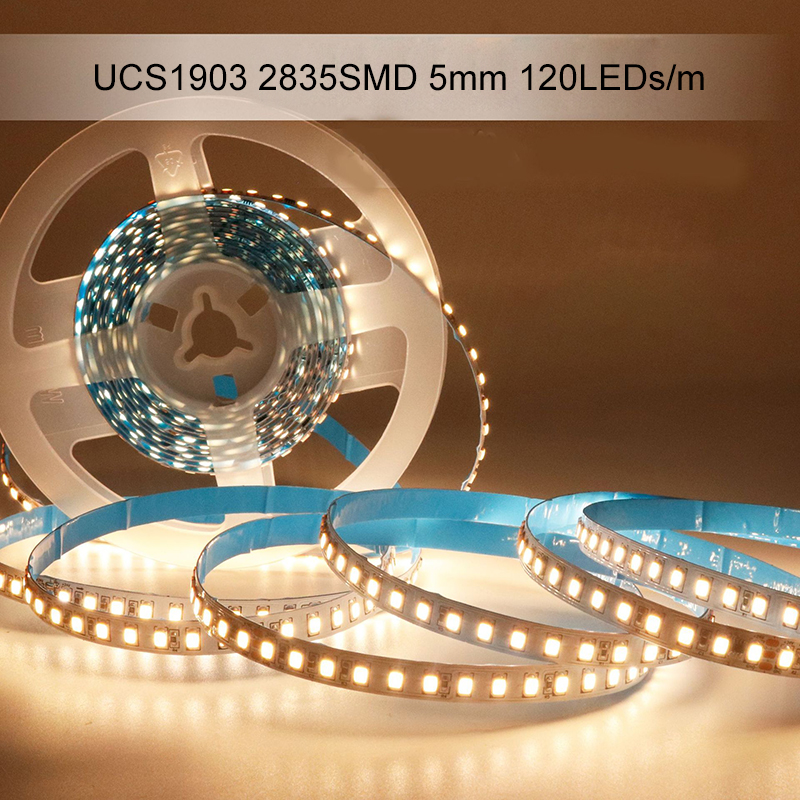 UCS1903 5mm úzký adresovatelný bílý LED pásek s vysokou hustotou UCS1903 5mm úzký adresovatelný bílý LED pásek s vysokou hustotou