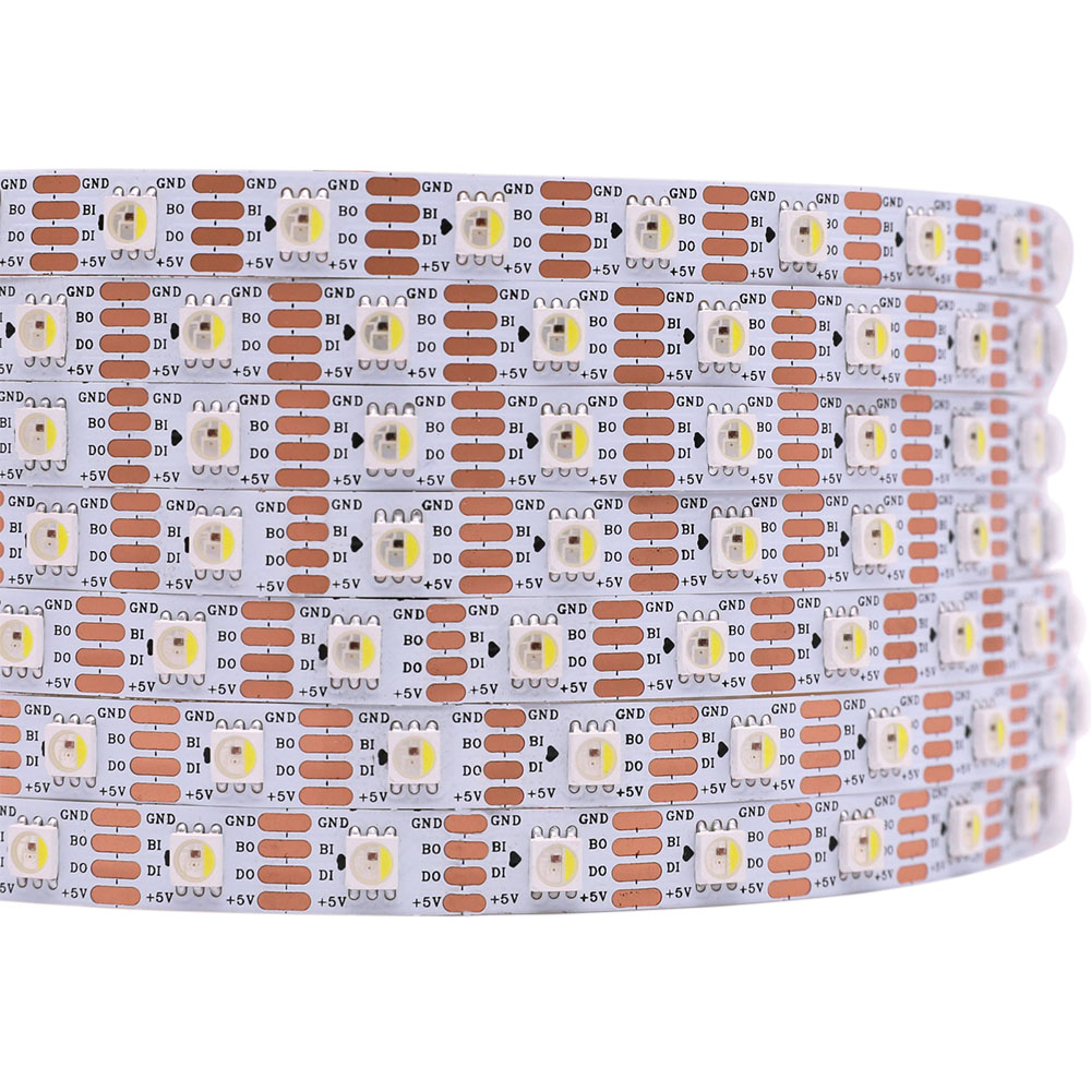 WS2813 Individuell adressierbare RGBW 4-in-1-LED-Streifenlichter – DC5V 300LEDs Breakpoint-Continue Flexibles LED-Bandlicht