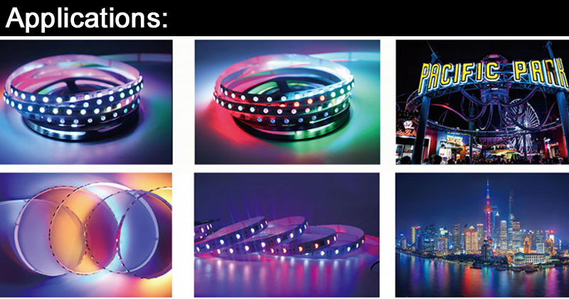 24V 12V Addressable RGB LED Strip 3-Pin TM1934 2835 SMD Lights