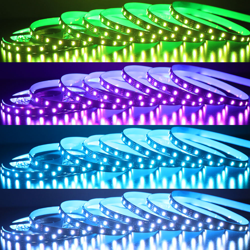 Černá PCB SK6812 Dual Data Signal 60LEDs/m Pixel RGB+W LED pásek 16.4 stop Černá PCB SK6812 Dual Data Signal 60LEDs/m Pixel RGB+W LED pásek 16.4 stop