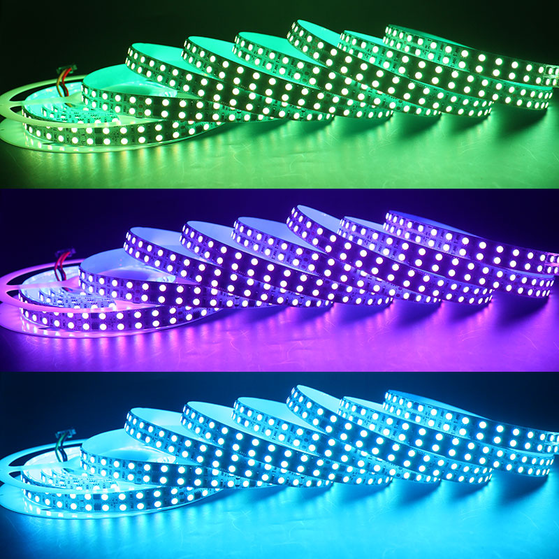 DC24V WS2811 SMD5050 Dvouřadý adresovatelný RGB LED pásek 168LED/m DC24V WS2811 SMD5050 Dvouřadý adresovatelný RGB LED pásek 168LED/m
