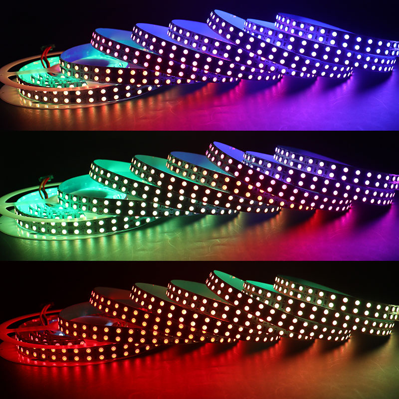 DC24V WS2811 SMD5050 Dvouřadý adresovatelný RGB LED pásek 168LED/m DC24V WS2811 SMD5050 Dvouřadý adresovatelný RGB LED pásek 168LED/m