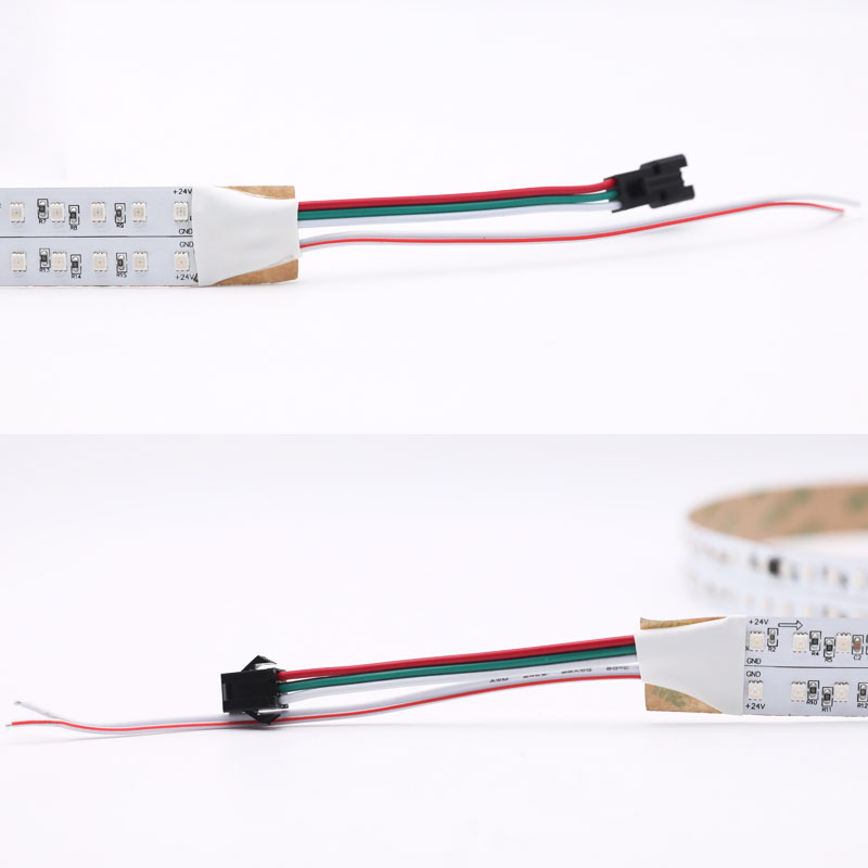 Dvouřadá skládací WS2811 adresovatelná RGB LED pásková světla pro 360° kulatou neonovou trubici Dvouřadá skládací WS2811 adresovatelná RGB LED pásková světla pro 360° kulatou neonovou trubici