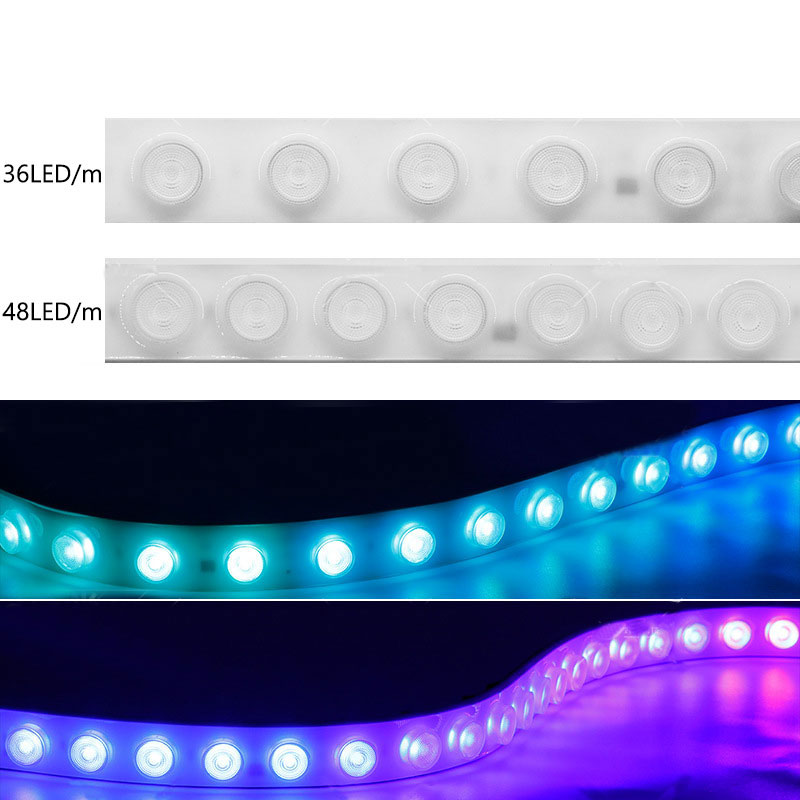 DC24V Color Chase LED-Streifen mit flexibler Linse für den Außenbereich, Wall-Washer-Beleuchtung