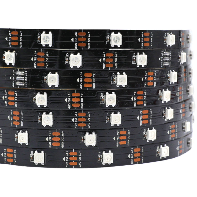 ECO 5m WS2812B 5050 RGB LED pásek Samostatně adresovatelný 150 LED