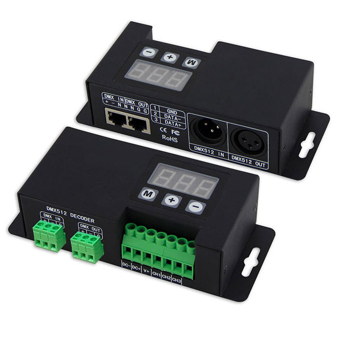 DC12-24V DMX512 3 channels LED Constant Voltage Decoder DC12-24V DMX512 3 channels LED Constant Voltage Decoder