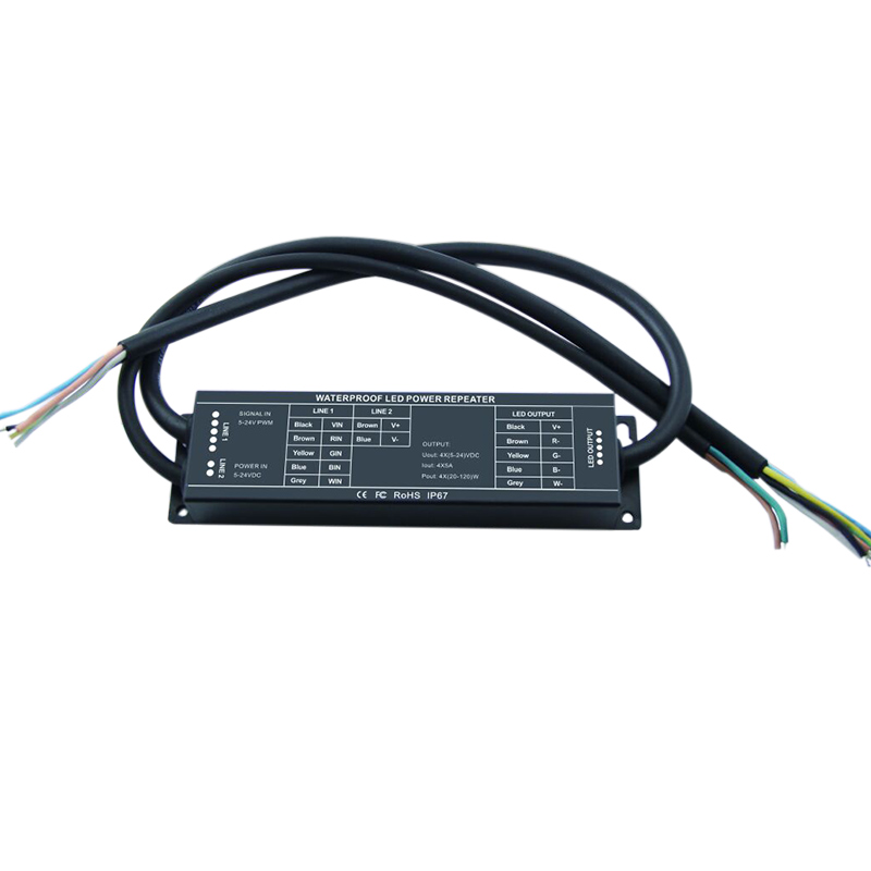 DC5-24V Constant Voltage PWM 4 Channels Waterproof LED Power Repeater BC-964-WP DC5-24V Constant Voltage PWM 4 Channels Waterproof LED Power Repeater BC-964-WP