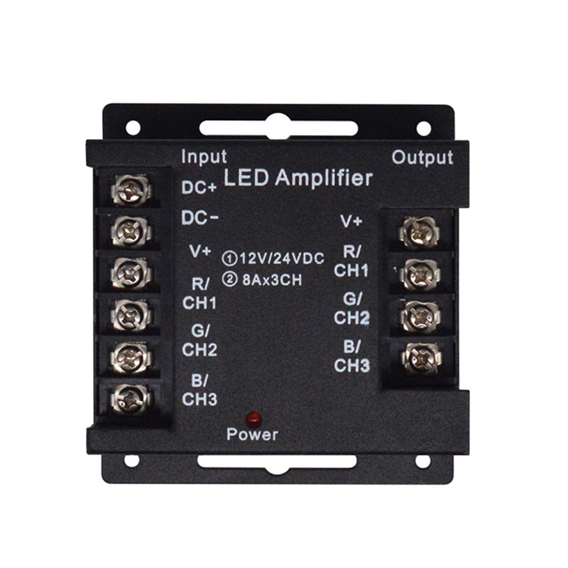 DC12/24V 6Ax2CH, LED 6 Ampere 3-Kanal-RGB-Verstärker Eisengehäuse-Verstärker für Farbtemperatur-LED-Lichtstreifen, CCT-LED-Beleuchtung