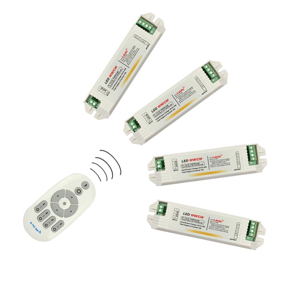DC12-24V 12A, Universal New Style Gruppierung RF Wireless Touch Panel Remote LED Controller Farbtemperaturregler für LED-Beleuchtung