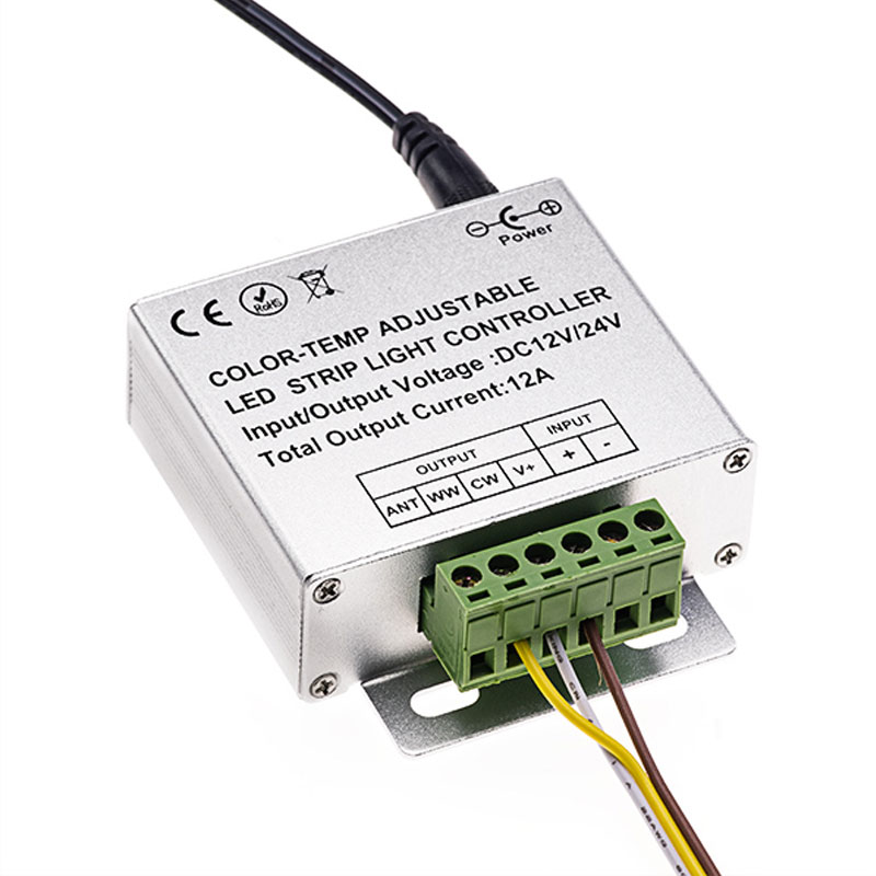 DC12/24V Max 12A, univerzální hliníková verze s dotykovým panelem s kladkou 2.4 GHz bezdrátový RF dotykový ovladač teploty barev pro LED světelné pásy DC12/24V Max 12A, univerzální hliníková verze s dotykovým panelem s kladkou 2.4 GHz bezdrátový RF dotykový ovladač teploty barev pro LED světelné pásy