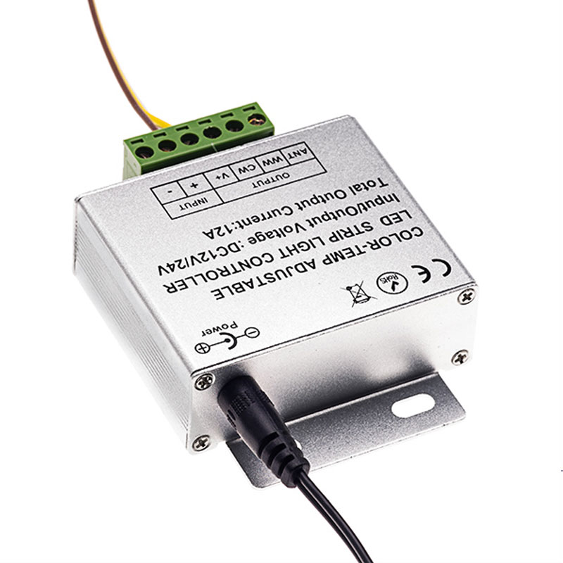 DC12/24V Max 12A, univerzální hliníková verze s dotykovým panelem s kladkou 2.4 GHz bezdrátový RF dotykový ovladač teploty barev pro LED světelné pásy DC12/24V Max 12A, univerzální hliníková verze s dotykovým panelem s kladkou 2.4 GHz bezdrátový RF dotykový ovladač teploty barev pro LED světelné pásy