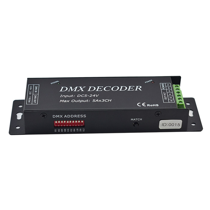 DMX101 DC5-24V 3-Kanal-DMX-Bar-Decoder, LED-Buntlichtleisten-Modul-Controller DMX101 DC5-24V 3-Kanal-DMX-Bar-Decoder, LED-Buntlichtleisten-Modul-Controller