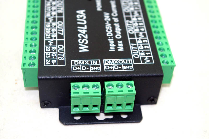 MINI 3CH dmx LED Controller,RGB dmx512 decoder for LED strip light DC5V-24 