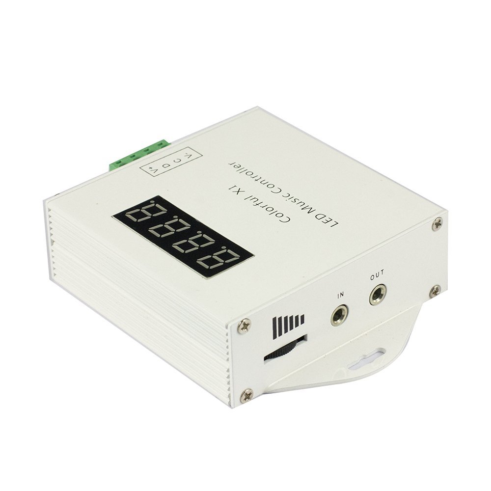 DC12/24V, interner 33-Arten-Modus, kabelloser RF-Touch-Fernbedienungs-LED-Musik-Controller aus Aluminium mit 3.5-mm-Audio für Traumfarben-LED-Streifen DC12/24V, interner 33-Arten-Modus, kabelloser RF-Touch-Fernbedienungs-LED-Musik-Controller aus Aluminium mit 3.5-mm-Audio für Traumfarben-LED-Streifen