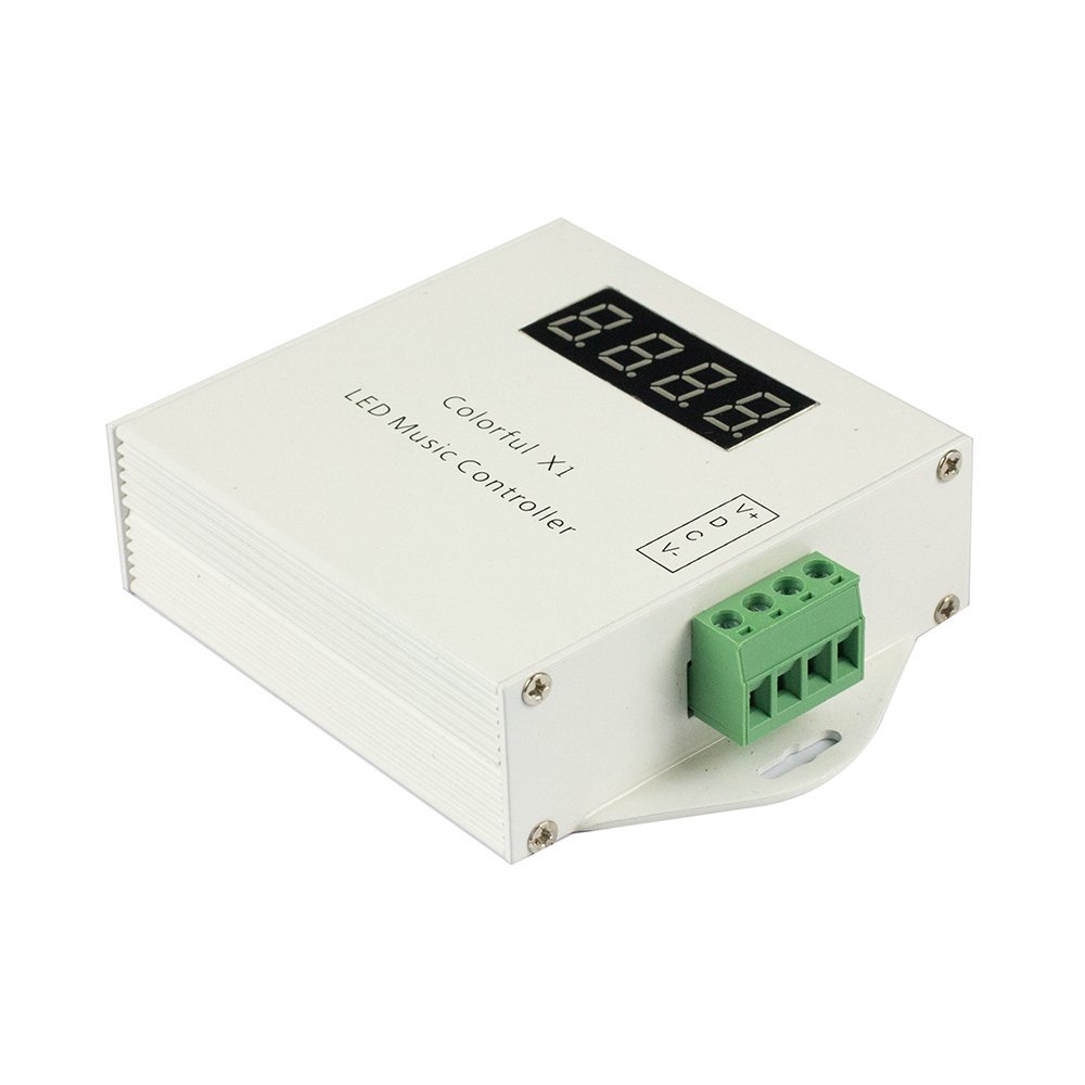 DC12/24V, interner 33-Arten-Modus, kabelloser RF-Touch-Fernbedienungs-LED-Musik-Controller aus Aluminium mit 3.5-mm-Audio für Traumfarben-LED-Streifen DC12/24V, interner 33-Arten-Modus, kabelloser RF-Touch-Fernbedienungs-LED-Musik-Controller aus Aluminium mit 3.5-mm-Audio für Traumfarben-LED-Streifen
