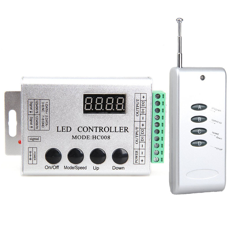 DC12V,max 2048 pixelů,Pixelový modul s plnou barevnou podporou řadiče Kaskádové interní 512druhové režimy DMX133 pro programovatelné IC LED osvětlení
