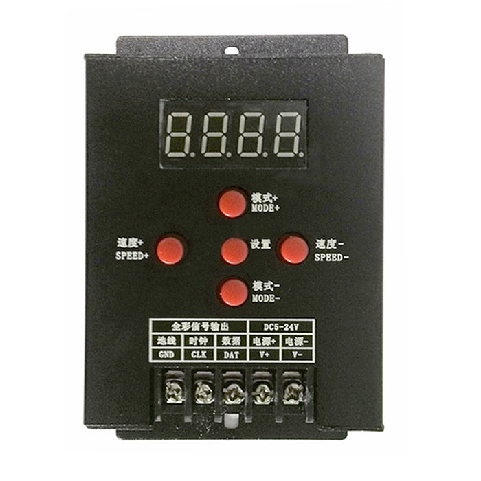 DC5/12/24V, nový multifunkční LED pixel plnobarevný mini 5tlačítkový WS2801 WS2811 LPD6803 IC ovladač pro IC LED modul pásková světla