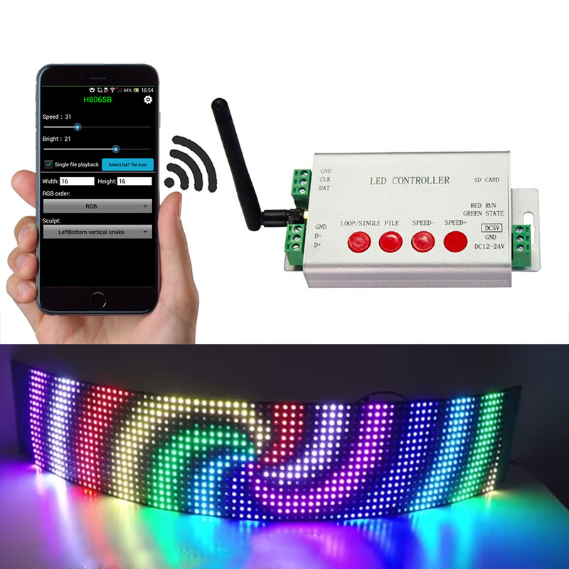 DC5-24V, digitaler LED-WIFI-DMX512-Controller, 2048 Pixel, APP-Steuerung über Android-Geräte, kann adressierbar angeschlossen werden, DMX512 programmierbare LED-Leuchten DC5-24V, digitaler LED-WIFI-DMX512-Controller, 2048 Pixel, APP-Steuerung über Android-Geräte, kann adressierbar angeschlossen werden, DMX512 programmierbare LED-Leuchten