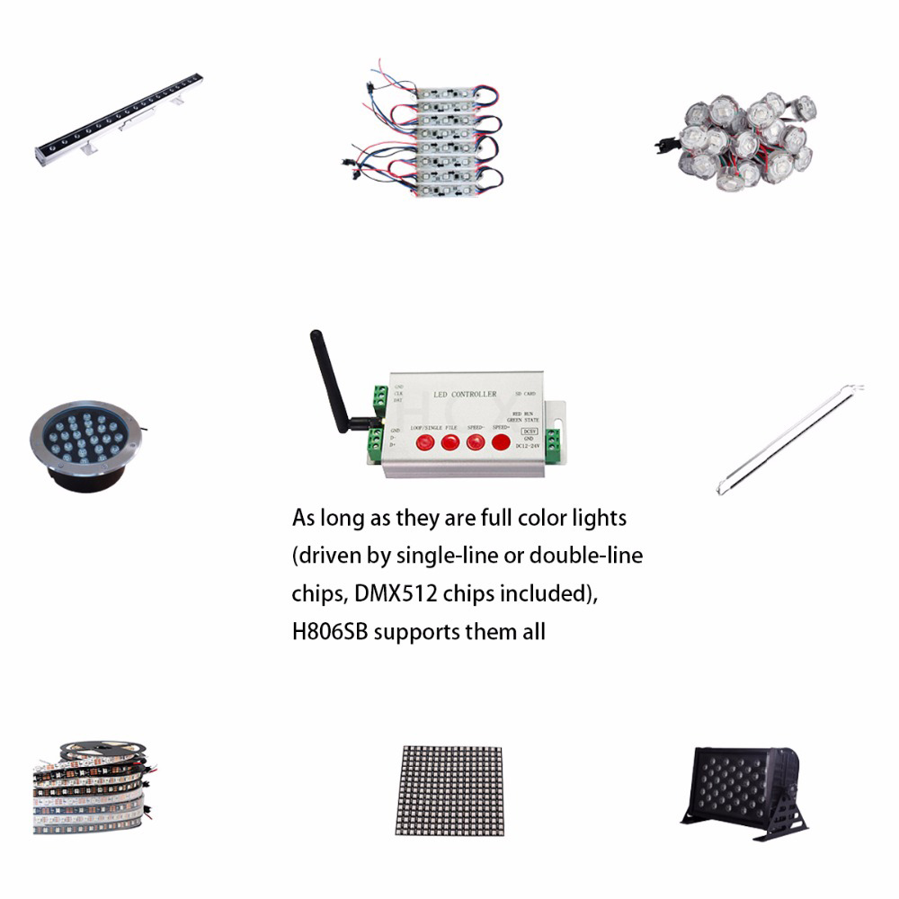 DC5-24V, digitaler LED-WIFI-DMX512-Controller, 2048 Pixel, APP-Steuerung über Android-Geräte, kann adressierbar angeschlossen werden, DMX512 programmierbare LED-Leuchten DC5-24V, digitaler LED-WIFI-DMX512-Controller, 2048 Pixel, APP-Steuerung über Android-Geräte, kann adressierbar angeschlossen werden, DMX512 programmierbare LED-Leuchten