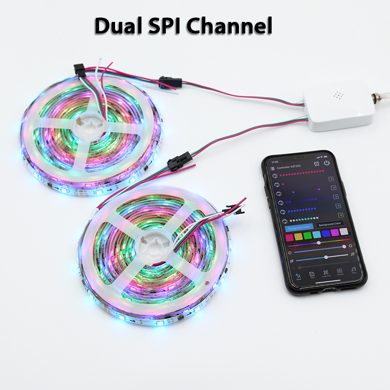 DC5-24V Mini WiFi Music Timer Pixel SPI Smart LED Controller For Dream Color Addressable LED Strips - Replace by BWCDS-HCQ1-R28A4