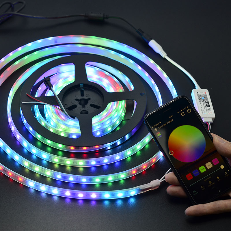 12/24VDC LED WiFi Music SPI Dream Color adresovatelný ovladač Spolupracuje s Amazon Alexa, Google Assistant 12/24VDC LED WiFi Music SPI Dream Color adresovatelný ovladač Spolupracuje s Amazon Alexa, Google Assistant