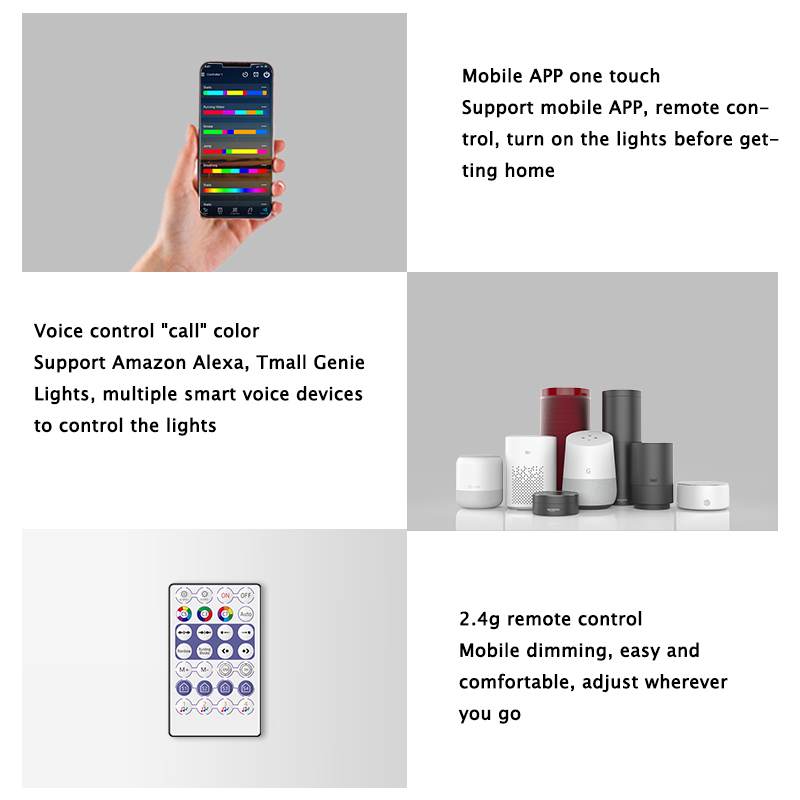 Alexa SPI LED ovladač WiFi APP + RF dálkové ovládání - 2 výstupy Alexa SPI LED ovladač WiFi APP + RF dálkové ovládání - 2 výstupy