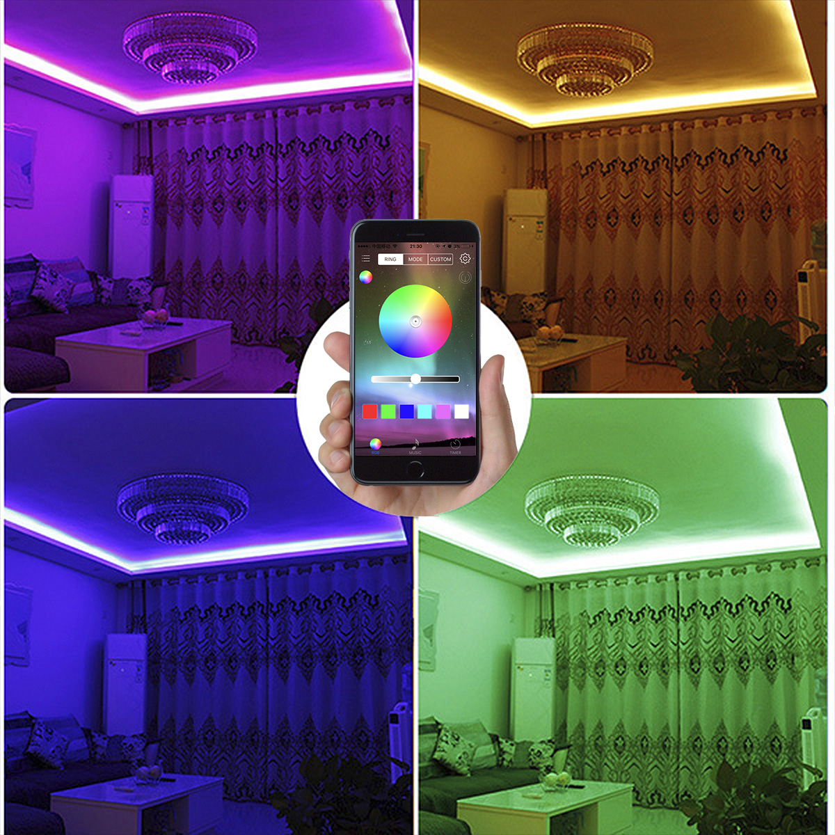 Rgb Lighting Appwaterproof Rgb Led Strip Light 1500w 24key