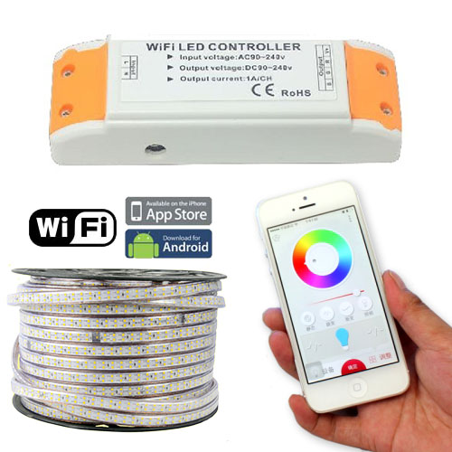 AC110/220V 660w Wifi drahtloser RGB-Farbwechsel-Hochspannungscontroller für Hochspannung AC110V 220V Wasserdichte IP67-LED-Bandleuchten