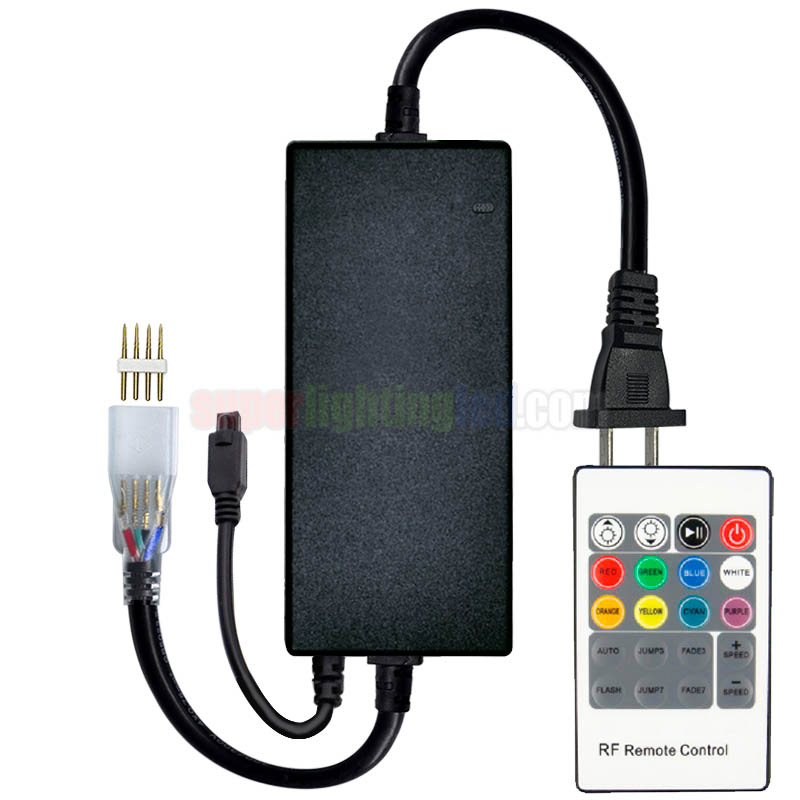 AC110/220V 750W, 20-Tasten-IR-LED-Controller, für architektonische Gebäudebeleuchtungsprojekte, Anschluss von 110V 82Ft Hochspannungs-Neon-Regenbogenröhren-RGB-LED-Lichtstreifen
