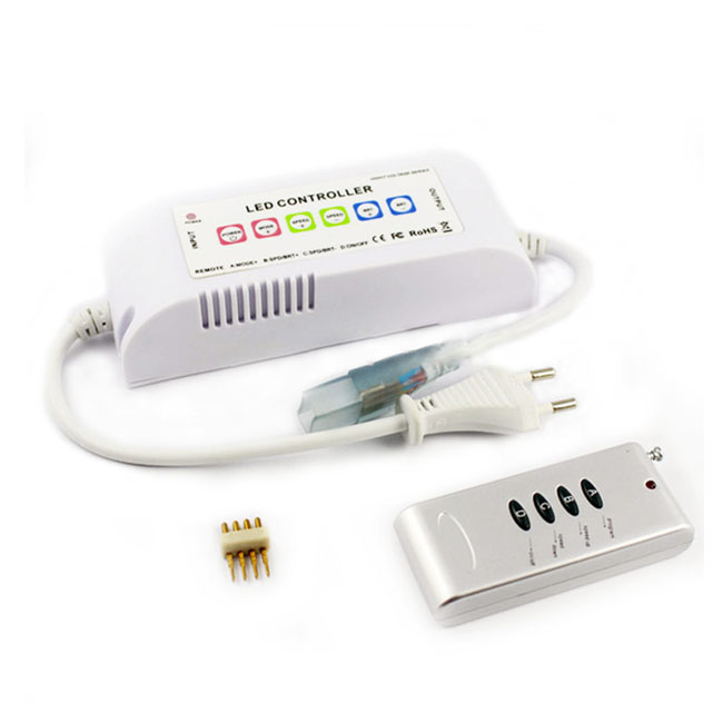 AC110-220V 750W, PWM LED RGB Wireless RF 4 Tasten Infrarot-Fernbedienung, für 164Ft RGB 5050 Hochspannungs-LED-Streifenlichter