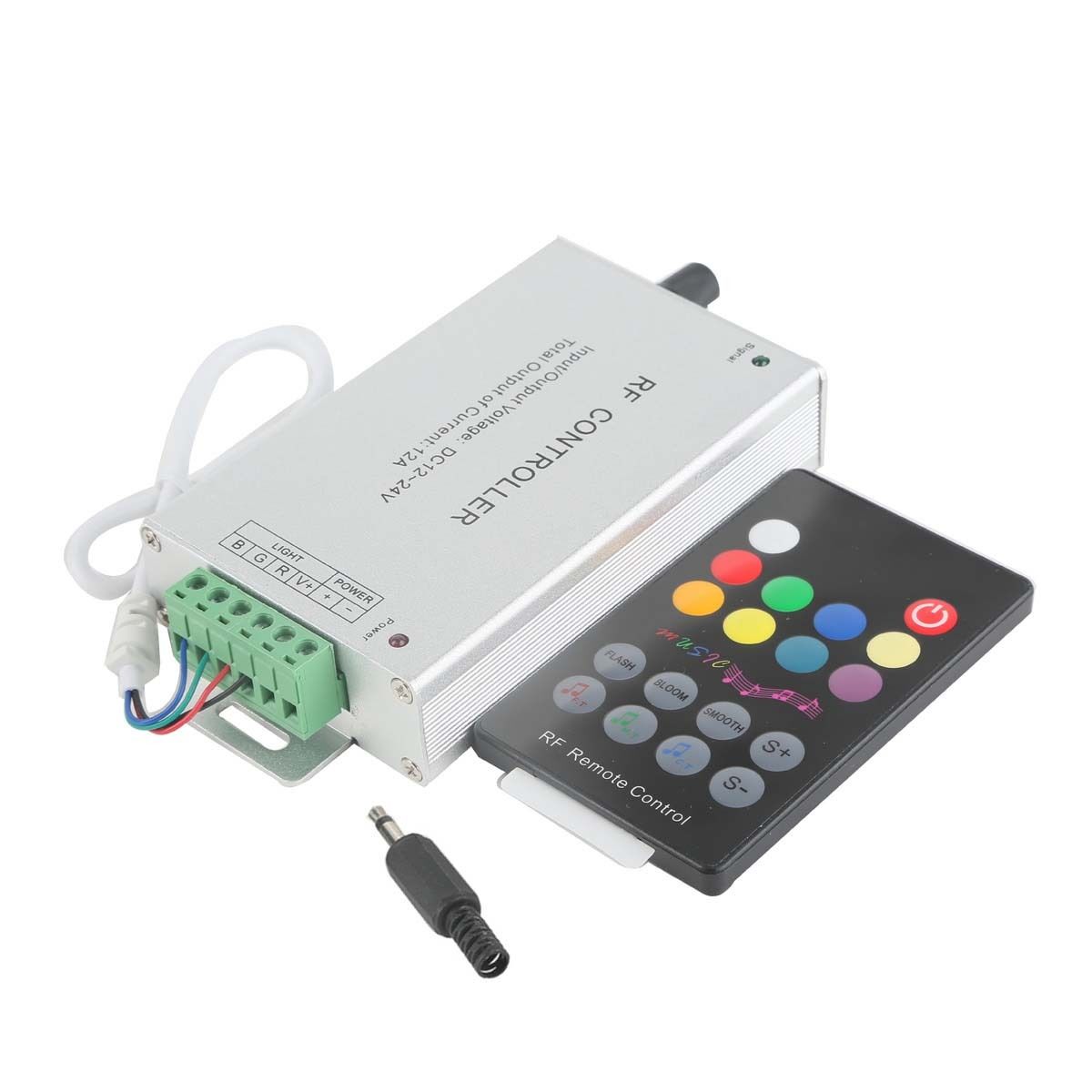 DC12/24V 3A4CH Max 144W, LED Music Controller Sound radio frequency with bar cars, IR Remote RGB Strips Modules [CONRGB-MUSIC-02]