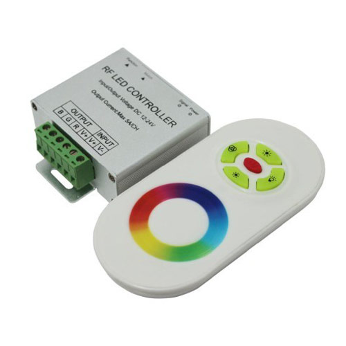 DC12/24V Max 15A 5A3CH, dotykový panel 5tlačítkový LED RGB bezdrátový RF dálkový ovladač pro LED pásy se změnou barvy