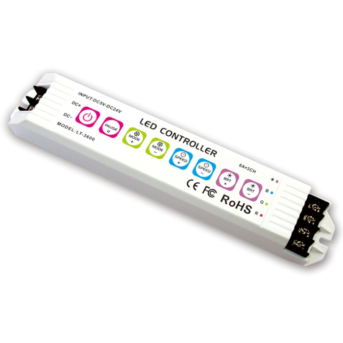 DC5/12/24V Max 15A 5A3CH, Domácí ovládání Vysoká kvalita Záruka 5 let Bezdrátový RF dálkový ovladač LTECH Constant LED RGB pro LED pásky – nahrazen LT-3600RF DC5/12/24V Max 15A 5A3CH, Domácí ovládání Vysoká kvalita Záruka 5 let Bezdrátový RF dálkový ovladač LTECH Constant LED RGB pro LED pásky – nahrazen LT-3600RF