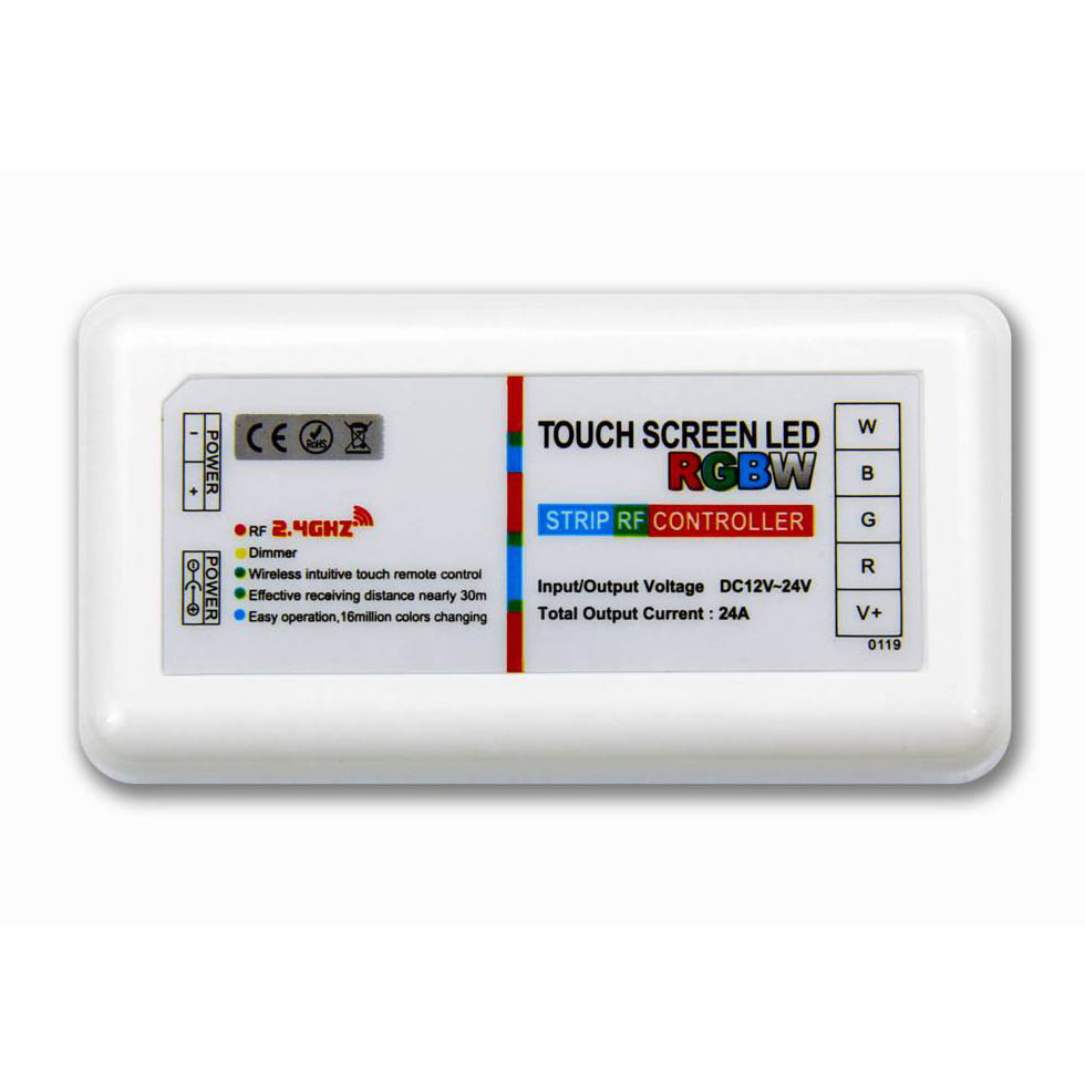 2.4G RF 4Channels  DC12V/24V 28 KEY LED RGBW Remote Controller with Touch Screen 