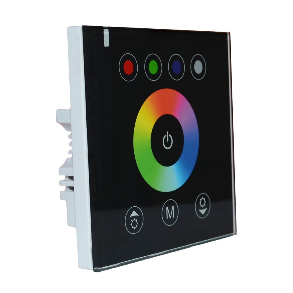 DC12/24V Max 16A 4Ax4CH, universeller wandmontierter Acryl-LED-RGBW-Touchpanel-Vollfarb-Controller für 5050 RGBW-Streifenlicht