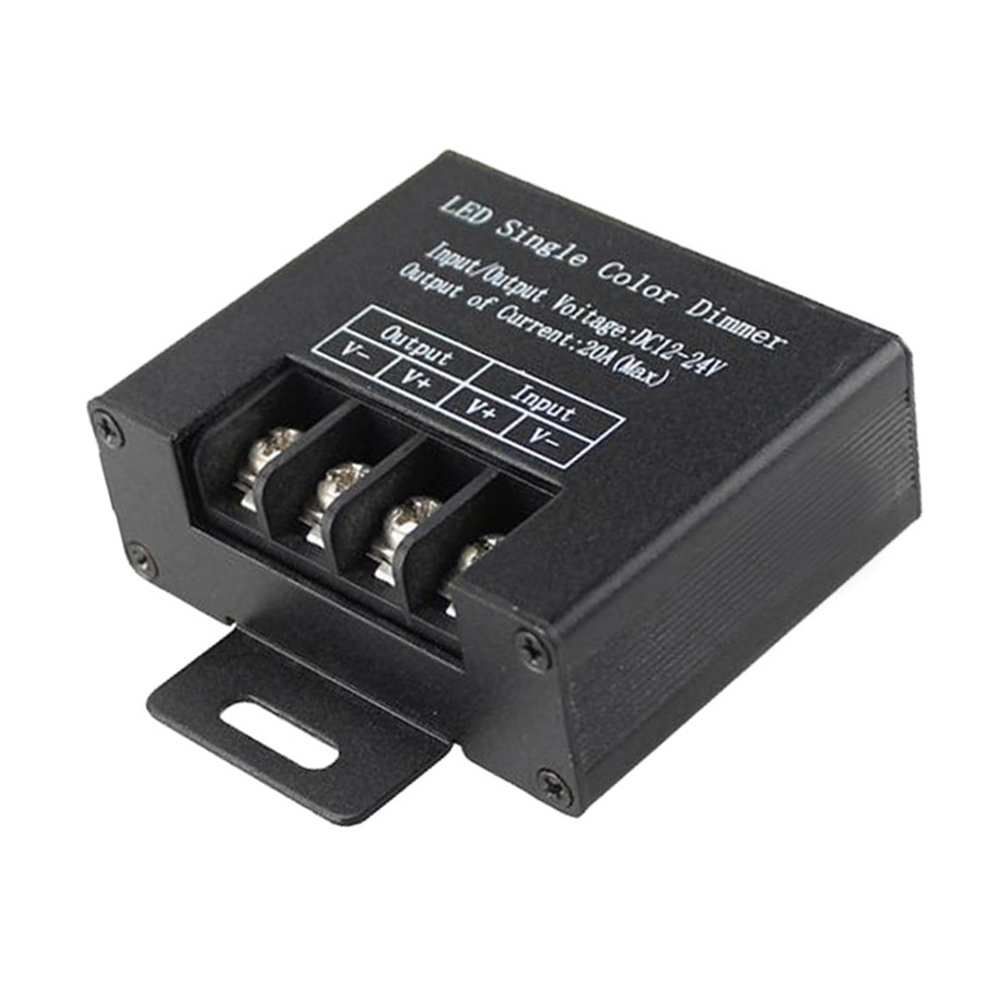 DC12–24 V, max. 20 A, digitaler PWM-Helligkeitsdimmer mit 3 Tasten, kabelloser RF-Fernbedienung, Potentiometer-Controller, für einfarbige 5050/3528/2835SMD-LED-Streifenlichter DC12–24 V, max. 20 A, digitaler PWM-Helligkeitsdimmer mit 3 Tasten, kabelloser RF-Fernbedienung, Potentiometer-Controller, für einfarbige 5050/3528/2835SMD-LED-Streifenlichter