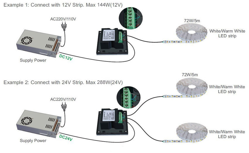 how to connect led dimmer