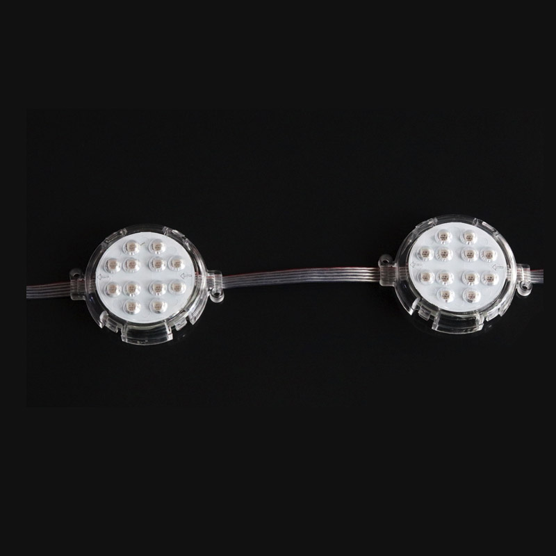 DC24V 3.6W Průměr 0.49 stop 18LED UCS1903 Venkovní voděodolný Externí ovládání Stroboskop Plně barevný digitální programovatelný DMX adresovatelný LED Barevné pixelové moduly Řetězec DC24V 3.6W Průměr 0.49 stop 18LED UCS1903 Venkovní voděodolný Externí ovládání Stroboskop Plně barevný digitální programovatelný DMX adresovatelný LED Barevné pixelové moduly Řetězec