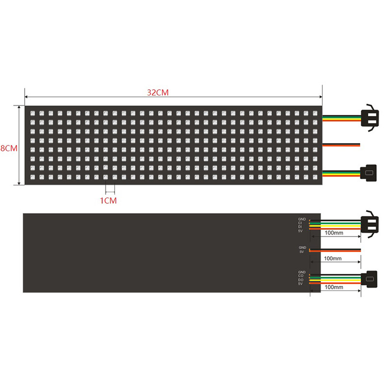 LED Matrix Panel,WS2812B RGB 832 Pixel Digitale Flexible Punkt Matrix InP2B4 2X LED Matrix Panel,WS2812B RGB 832 Pixel Digitale Flexible Punkt Matrix InP2B4 2X