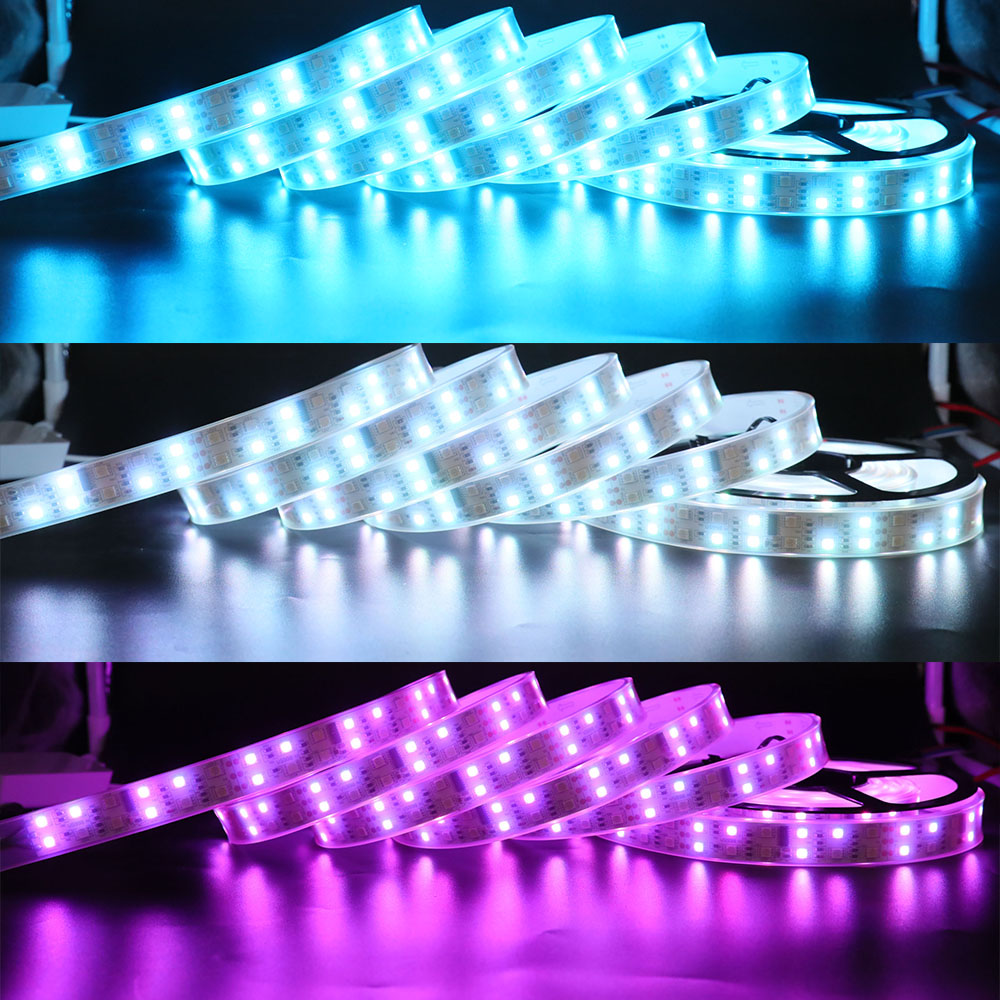 Dual Row TM1812 Series Flexible LED Strip Lights, Programmable Pixel Full Color Chasing, Outdoor Waterproof optional, 600LEDs 16.4ft Per Reel By Sale