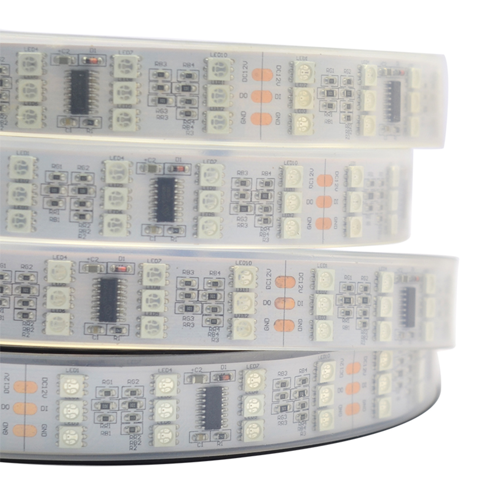 Třířadá LED digitální pásková světla řady TM1812, programovatelné zachycování plné barvy pixelů, vodotěsné volitelné, 720 LED 16.4 stop na kotouč v prodeji