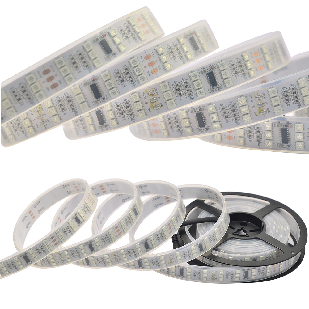 Triple Row TM1812 Series LED Digital Strip Lights, Programmable Pixel Full Color Chasing, Waterproof Optional, 720LEDs 16.4ft Per Reel By Sale Triple Row TM1812 Series LED Digital Strip Lights, Programmable Pixel Full Color Chasing, Waterproof Optional, 720LEDs 16.4ft Per Reel By Sale