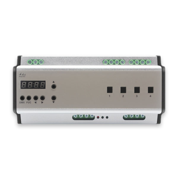 AC100-240V 5MM Schiene 4 Schaltkreise 512 Standardprotokoll Signalsoftware oder Panelsteuerung EXP Rail Switch Controller für Heimbeleuchtungssysteme, LED-Streifenprojekte, LED-Streifen-Fernbedienung