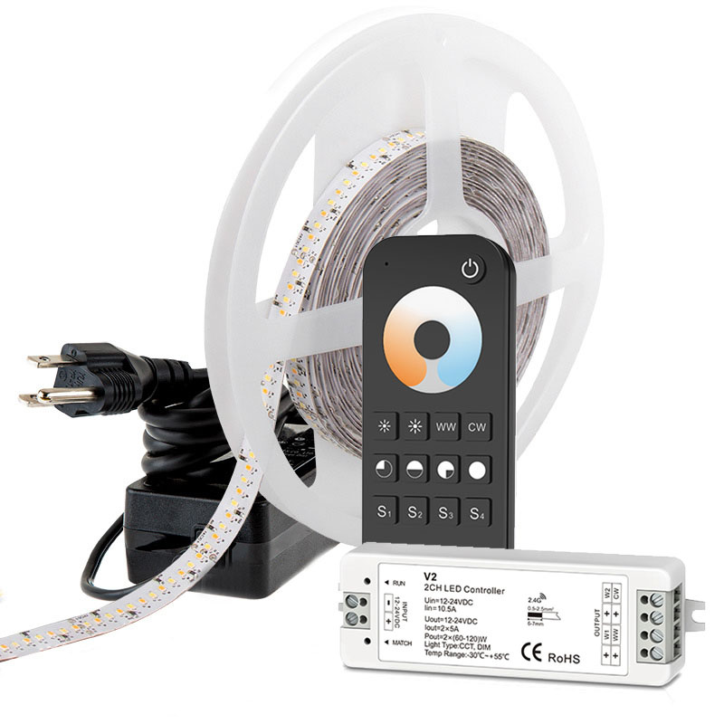 Sada 24V LED pásků CCT Stmívatelné při teplotě bílé barvy