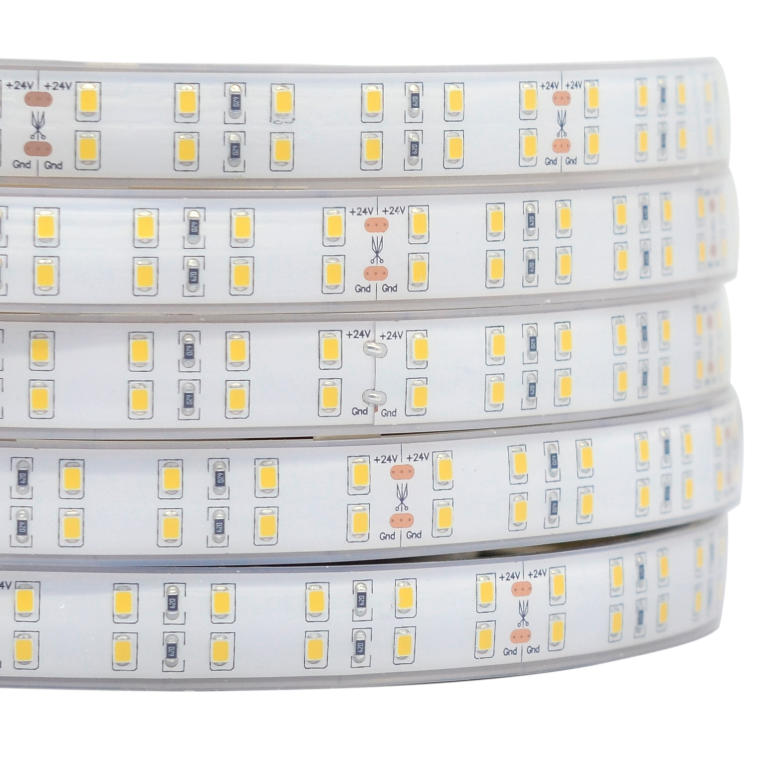 Double Row Series DC24V 2835SMD 720LEDs Flexible LED Strip Lights Outdoor Lighting Waterproof Optional 16.4ft Per Reel By Sale