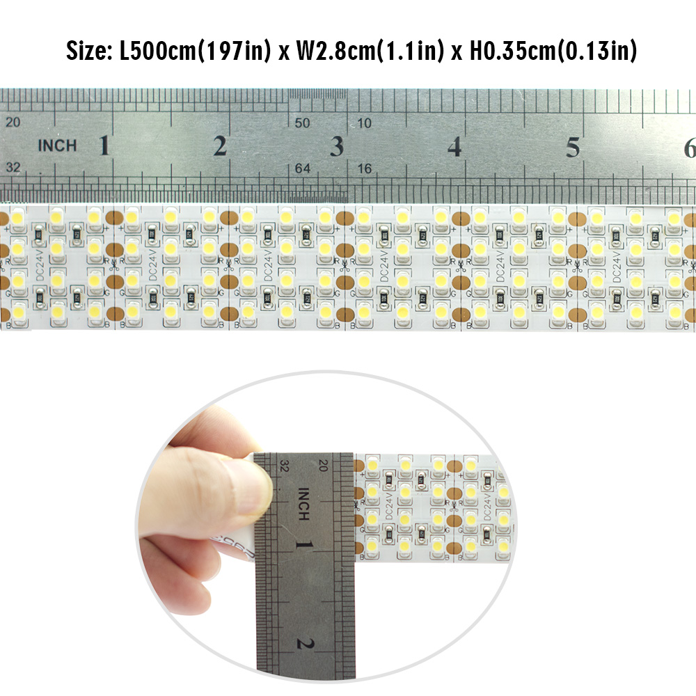 Nejjasnější bílá LED pásková světla – Quad Row – DC24V 3528SMD 146LEDs/Ft – Flexibilní LED pásková světla, 1170LM/Ft, CRI 95, Nahradit T8 trubicové světlo Nejjasnější bílá LED pásková světla – Quad Row – DC24V 3528SMD 146LEDs/Ft – Flexibilní LED pásková světla, 1170LM/Ft, CRI 95, Nahradit T8 trubicové světlo