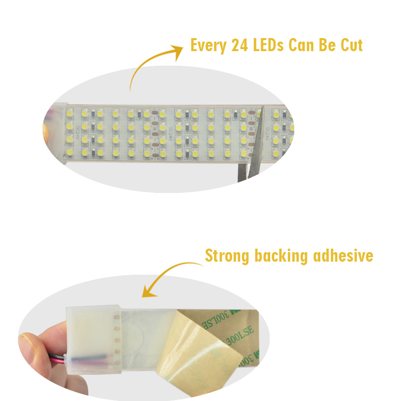Quad Row Waterproof IP67 LED Tape Lights - 1,170LM/Ft - DC24V - CRI 95 - Outdoor Use Super Bright LEDs Daylight White LED Strip Lights. Quad Row Waterproof IP67 LED Tape Lights - 1,170LM/Ft - DC24V - CRI 95 - Outdoor Use Super Bright LEDs Daylight White LED Strip Lights.