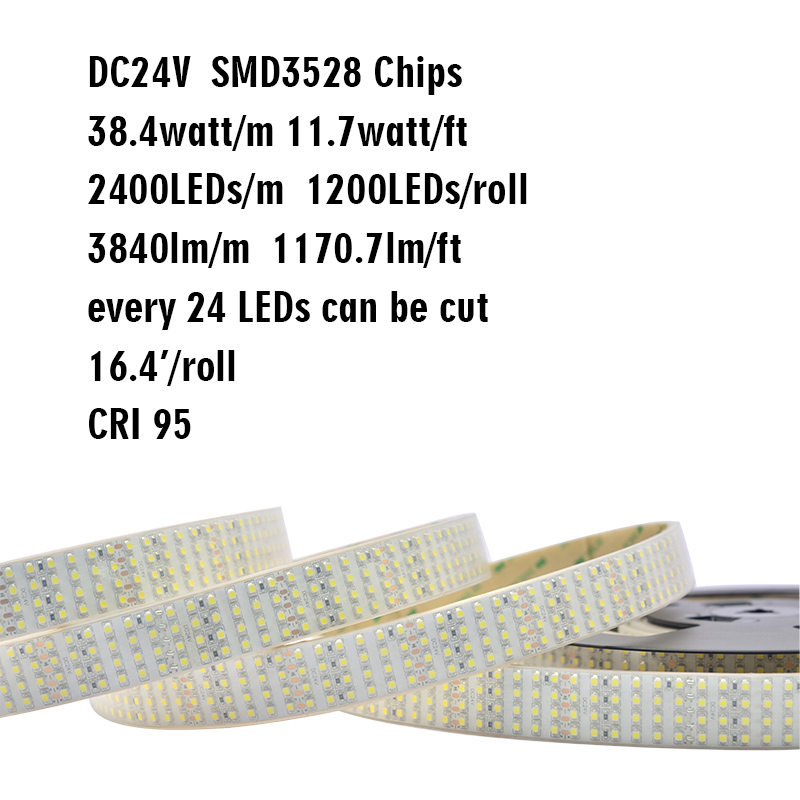 Quad Row Waterproof IP67 LED Tape Lights - 1,170LM/Ft - DC24V - CRI 95 - Outdoor Use Super Bright LEDs Daylight White LED Strip Lights. Quad Row Waterproof IP67 LED Tape Lights - 1,170LM/Ft - DC24V - CRI 95 - Outdoor Use Super Bright LEDs Daylight White LED Strip Lights.
