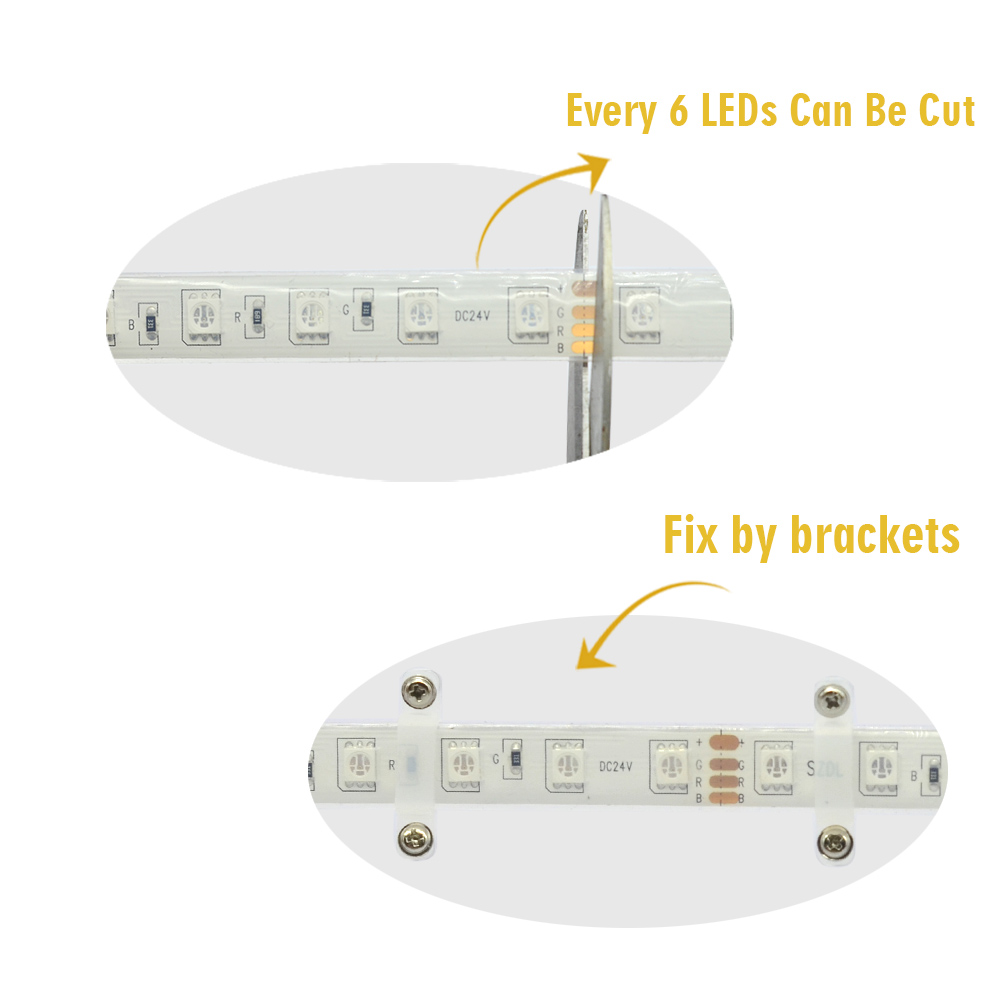 DC24V, LED Light Strip Reel - 65.6ft (20m) Color Change RGB Flexible LED Tape Lights with 18 High Brightest 5050SMD LEDs/ft For Living Room Lighting No Reduced voltage